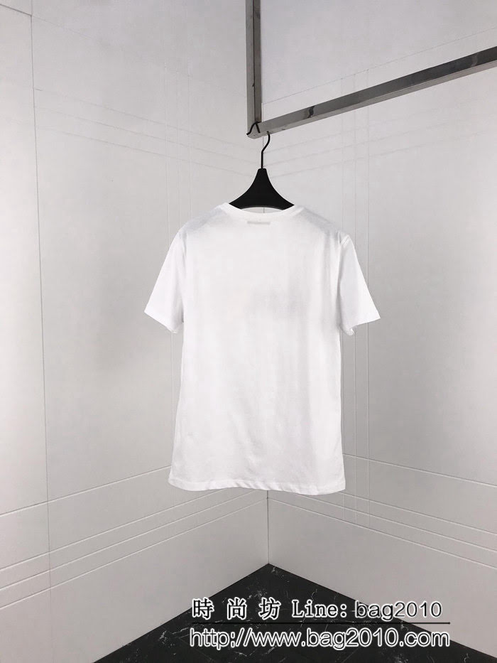 VERSACE範思哲 19ss早春新款 彩色Versace字母刺繡logo 精梳棉短袖 男女同款 ydi1678